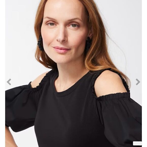 Chico’s SZ 0 Denim Cold shoulder tee - Picture 7 of 12